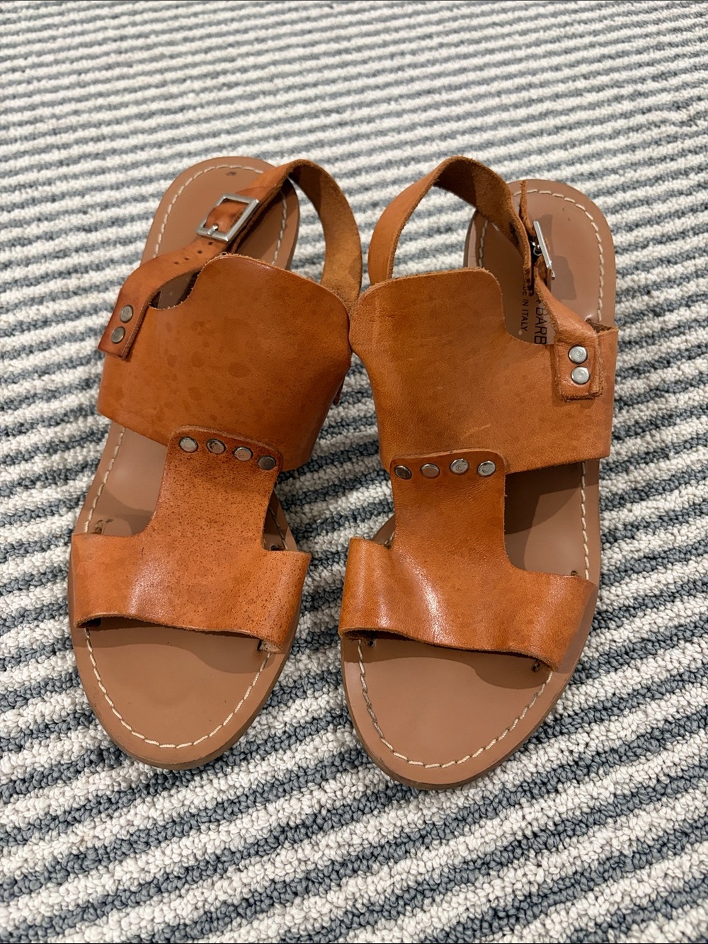 Women's Tan Leather Slingback Sandals